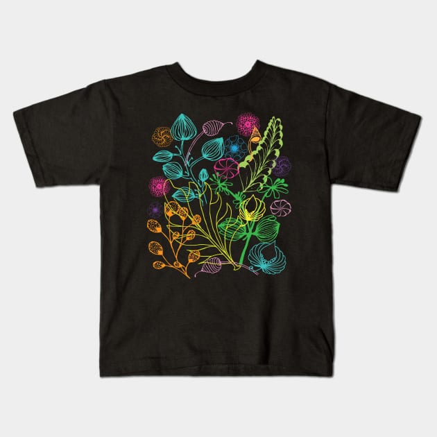 Colorful Plants Kids T-Shirt by andantino